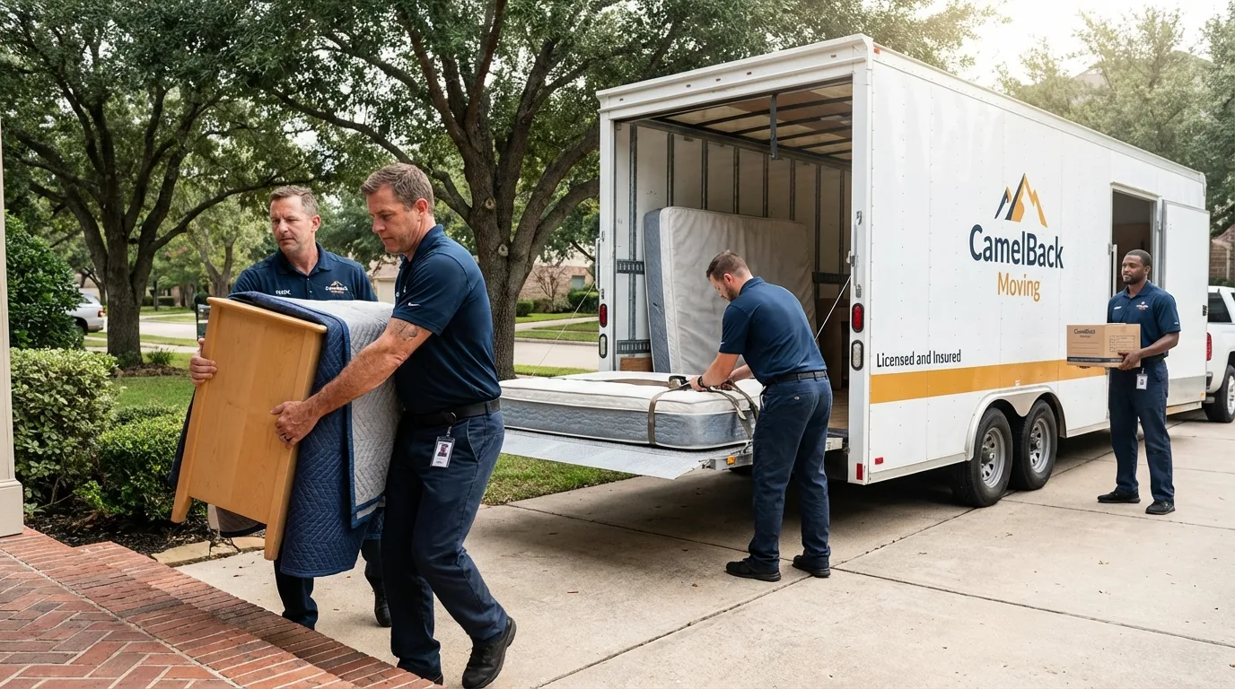 Crew loading residential truck for cross-state move from Chelsea, MI